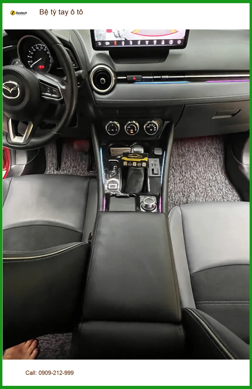 Chú Sỹ lắp bệ tỳ tay ô tô Hyundai Accent tại Quận 1 để lái xe đỡ mỏi