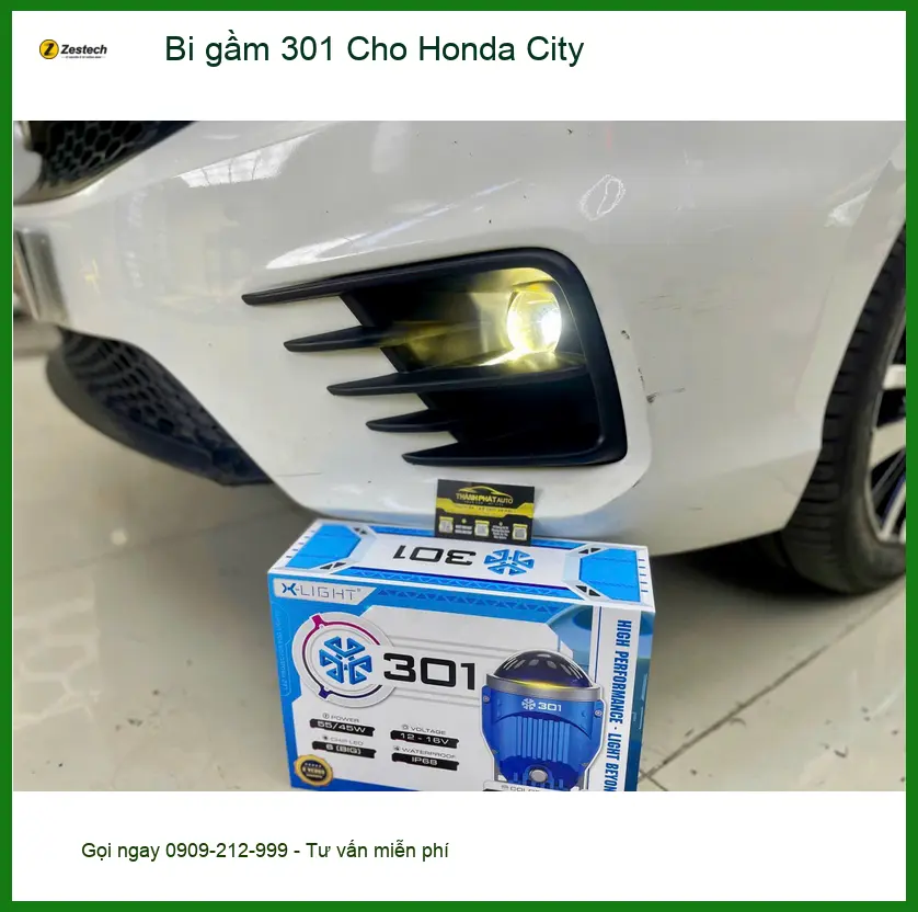 Anh Khải độ bi gầm 301 cho Honda City tại Nhà Bè vì đèn zin yếu ảnh thực tế 2