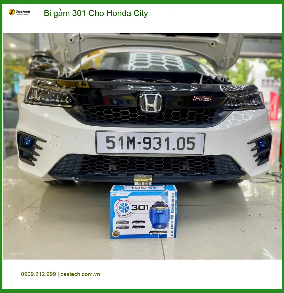 Chị Mai lắp bi gầm 301 cho Honda City tại Tân Bình cải thiện tầm nhìn ảnh thực tế 3