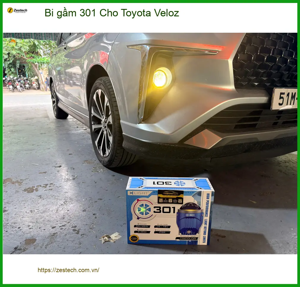 Anh Quang lắp bi gầm 301 cho Toyota Veloz tại Quận 3 để cải thiện tầm nhìn ban đêm ảnh thực tế 2