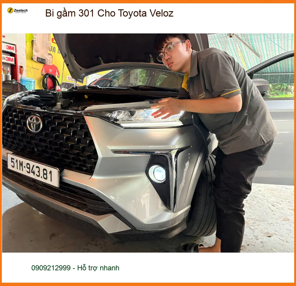 Anh Quang lắp bi gầm 301 cho Toyota Veloz tại Quận 3 để cải thiện tầm nhìn ban đêm ảnh thực tế 5