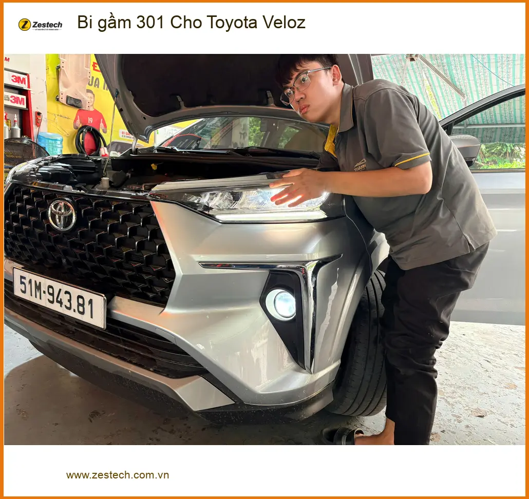 Chị Thanh độ bi gầm 301 cho Toyota Veloz tại Bình Chánh để cải thiện ánh sáng đêm ảnh thực tế 2