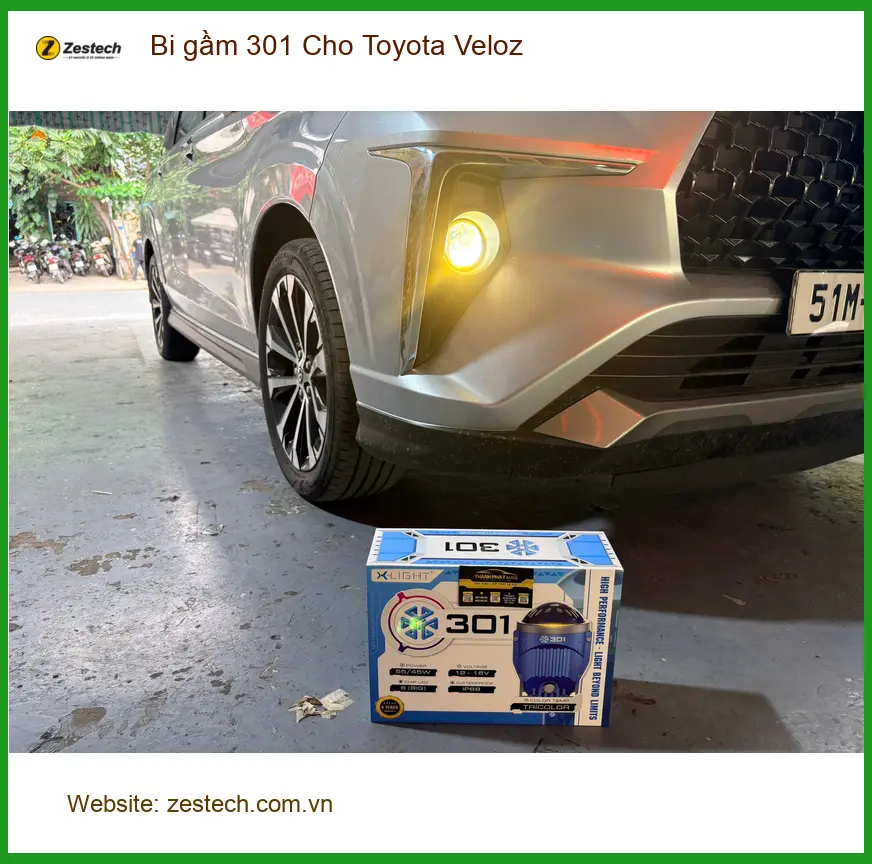 Chị Thanh độ bi gầm 301 cho Toyota Veloz tại Bình Chánh để cải thiện ánh sáng đêm ảnh thực tế 3