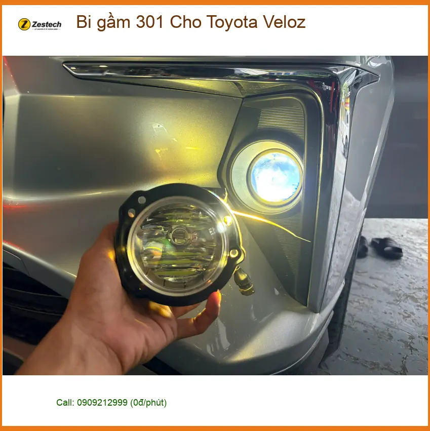 Chị Thanh độ bi gầm 301 cho Toyota Veloz tại Bình Chánh để cải thiện ánh sáng đêm ảnh thực tế 5