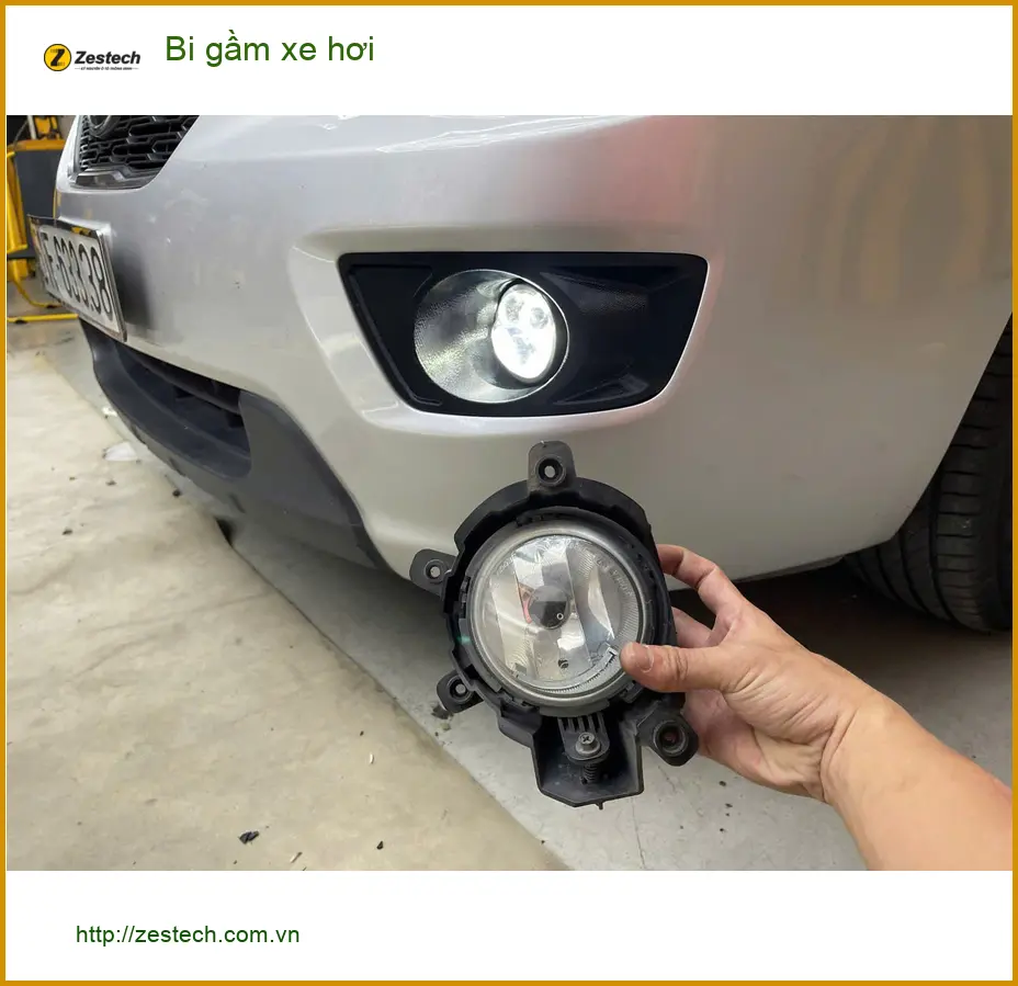Anh Kiên độ bi gầm xe hơi Hyundai Creta tại Hóc Môn để cải thiện tầm nhìn ban đêm ảnh thực tế 3