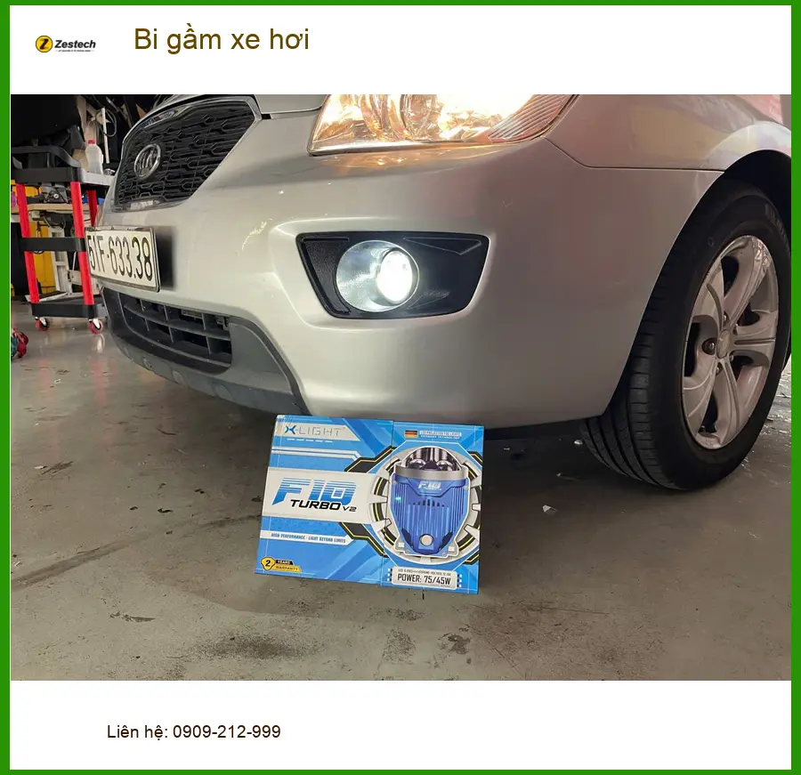 Cô Diễm độ bi gầm xe hơi Hyundai Kona tại Quận Bình Thạnh vì đèn zin mờ ảnh thực tế 2