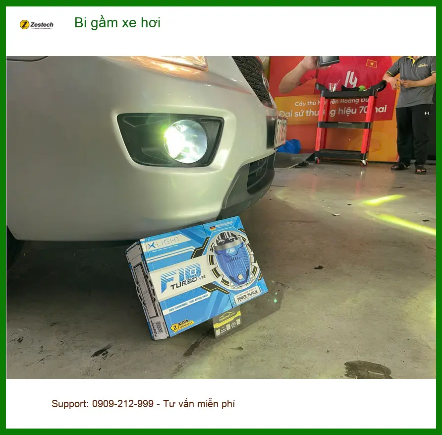 Cô Diễm độ bi gầm xe hơi Hyundai Kona tại Quận Bình Thạnh vì đèn zin mờ ảnh thực tế 4