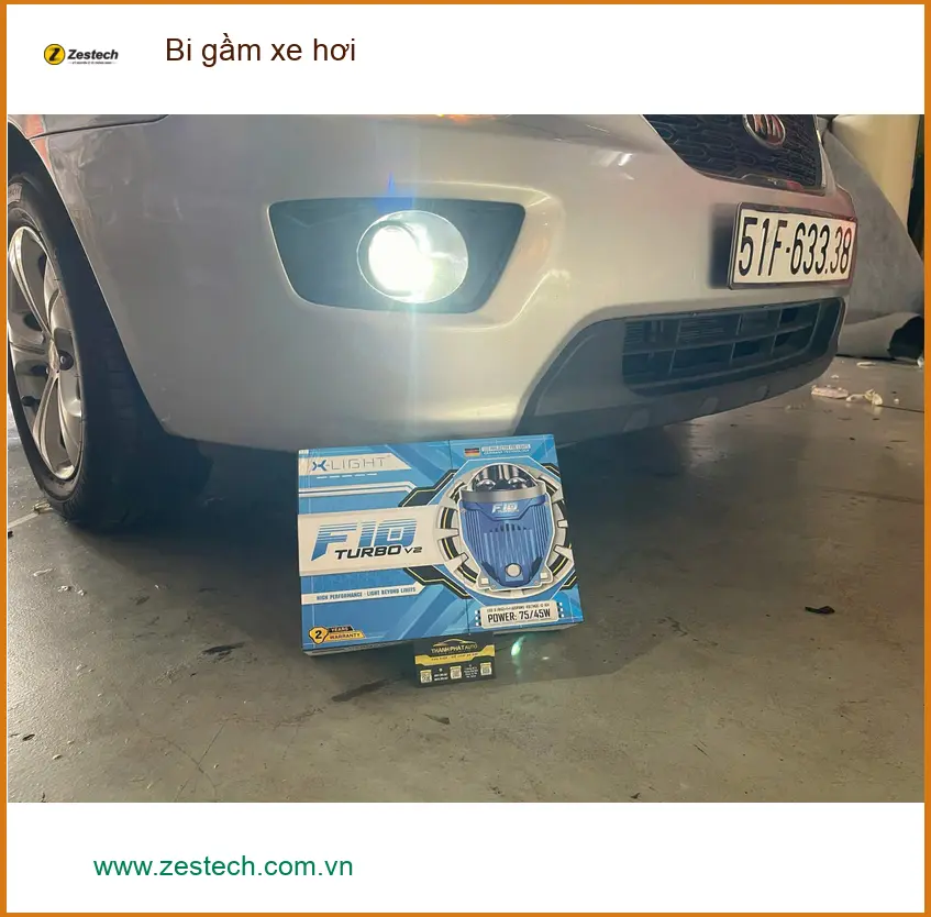 Cô Diễm độ bi gầm xe hơi Hyundai Kona tại Quận Bình Thạnh vì đèn zin mờ ảnh thực tế 5