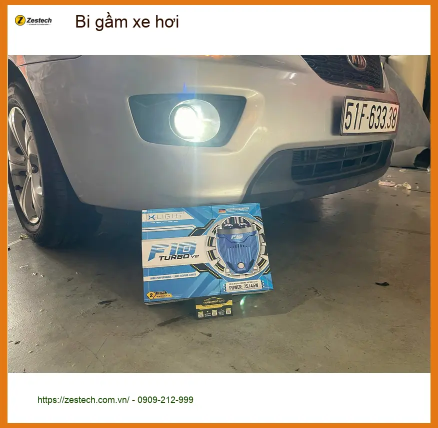 Anh Đạt lắp bi gầm xe hơi Hyundai Santa Fe tại Quận 2 vì đèn zin kém sáng ảnh thực tế 3