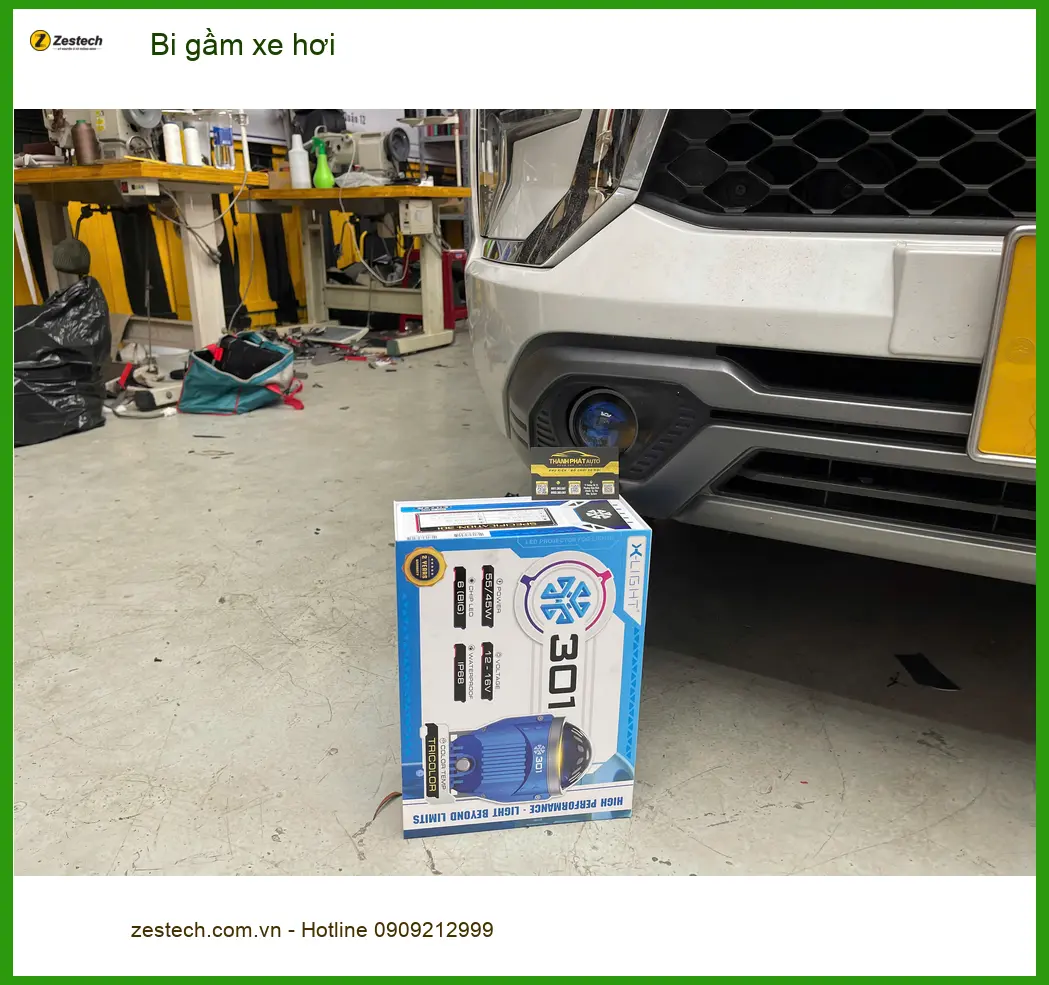 Anh Tuấn Khải độ bi gầm xe hơi Mitsubishi Xpander Cross Bình Chánh, đèn zin yếu. ảnh thực tế 3