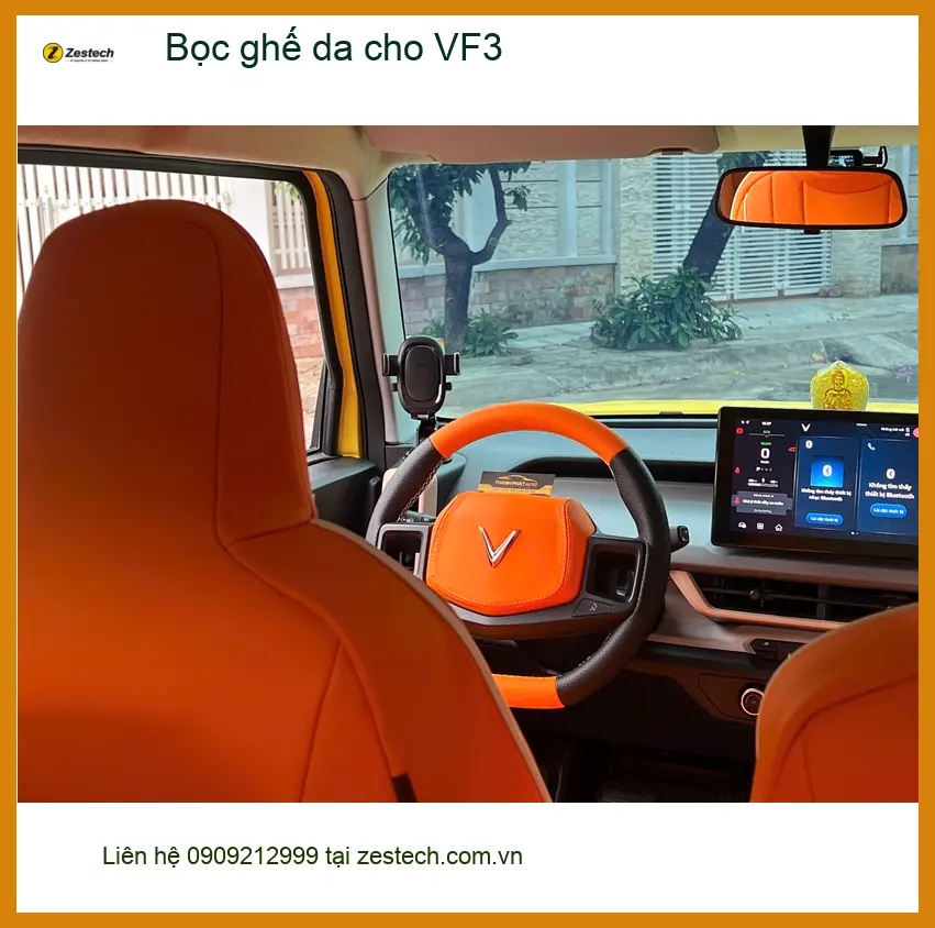 Anh Khải bọc ghế da VinFast VF3 tại Quận Bình Thạnh chuyên nghiệp ảnh thực tế 3