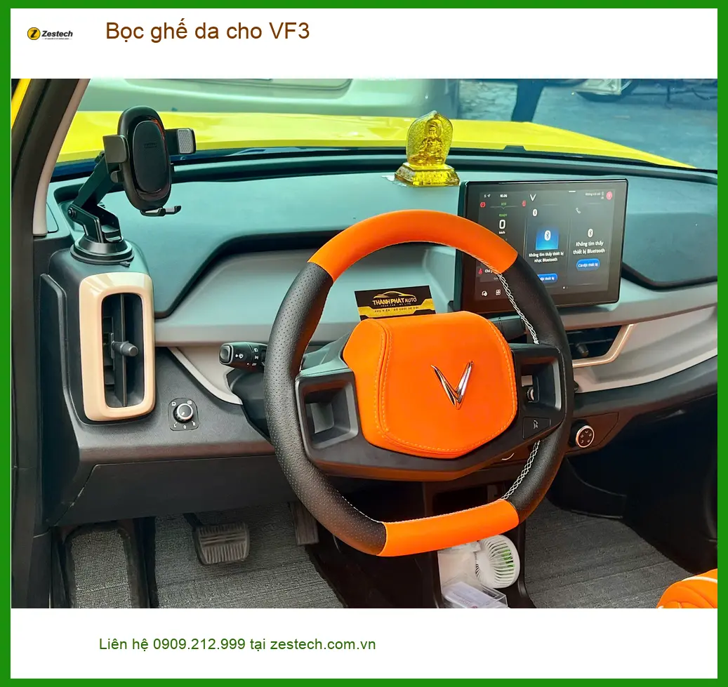 Anh Khải bọc ghế da VinFast VF3 tại Quận Bình Thạnh chuyên nghiệp ảnh thực tế 4