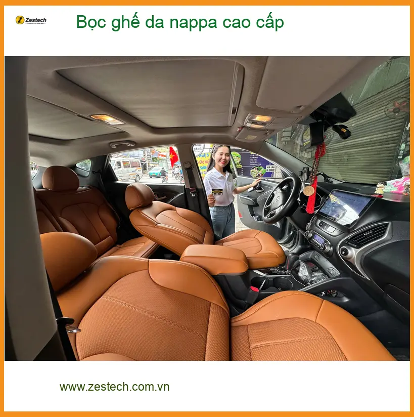 Chị Thảo bọc ghế da nappa cao cấp cho Hyundai Accent tại Quận 1.