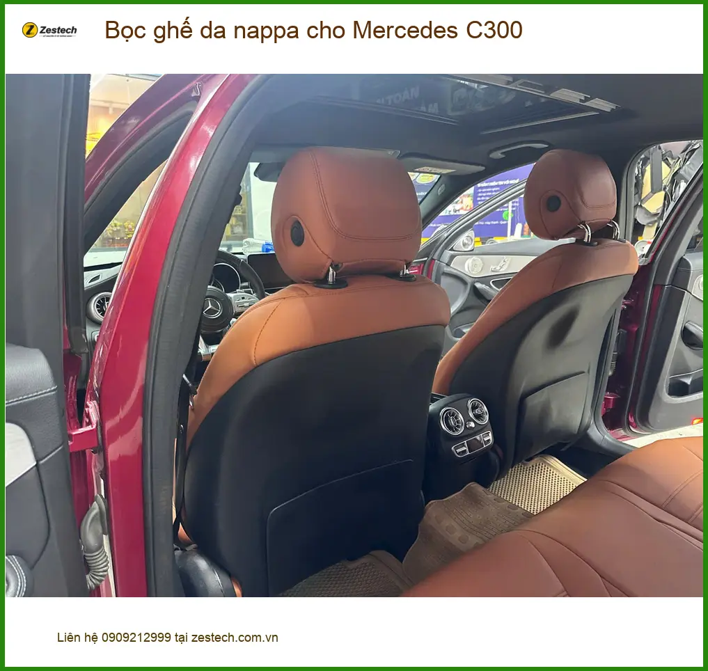 Chị Kim bọc ghế da Nappa Mercedes C300 Quận 9 để xe luôn mới