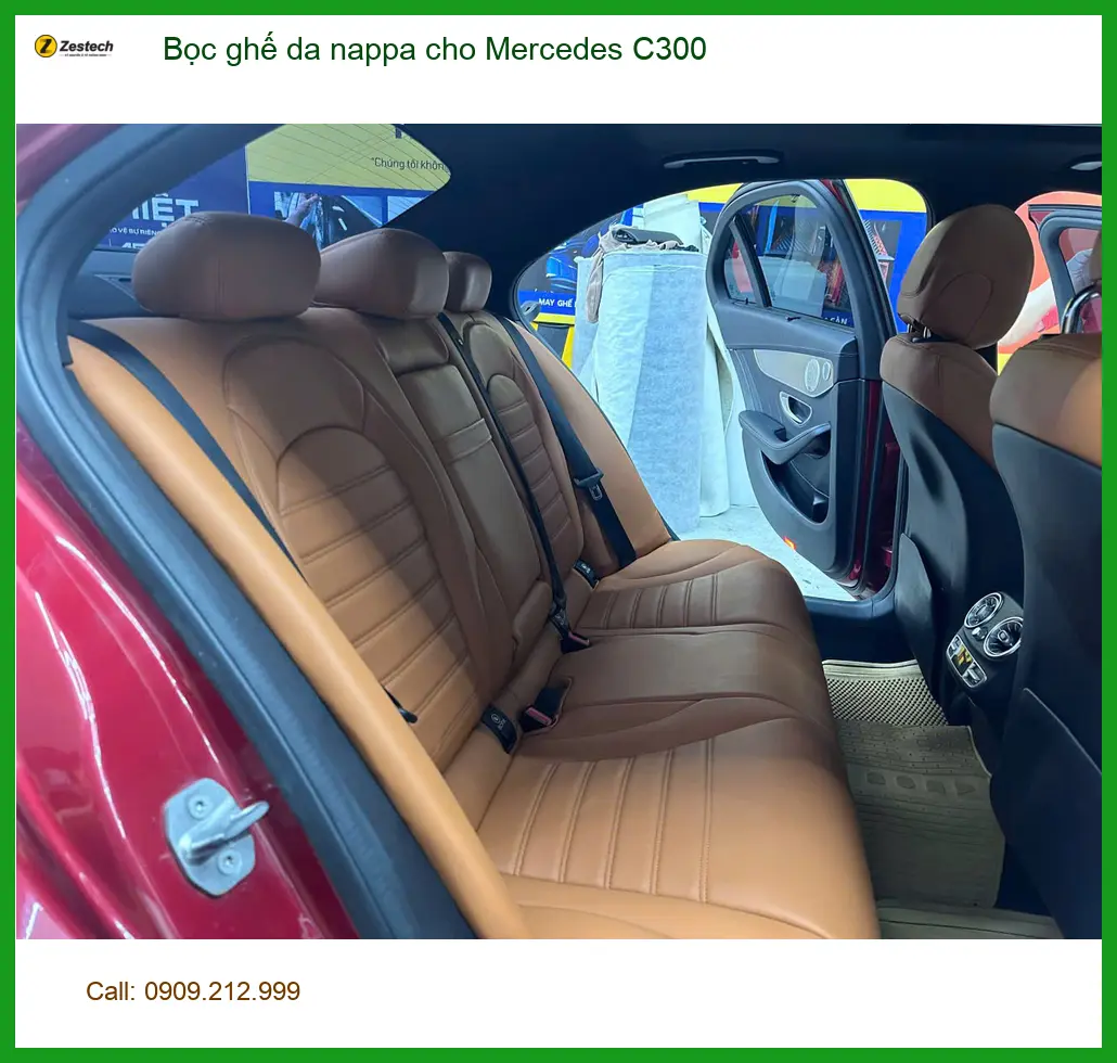 Chị Thảo bọc ghế da nappa Mercedes C300 tại Hóc Môn uy tín, chuyên nghiệp ảnh thực tế 3