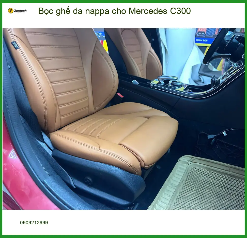 Chị Thảo bọc ghế da nappa Mercedes C300 tại Hóc Môn uy tín, chuyên nghiệp ảnh thực tế 4