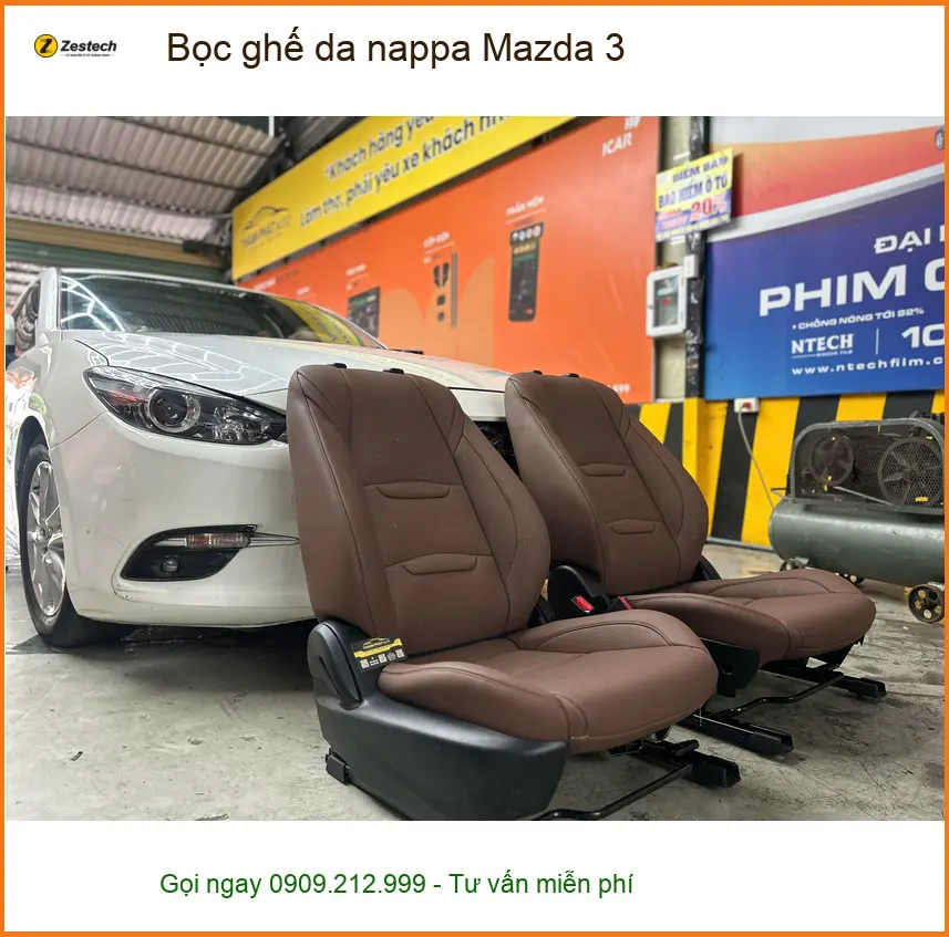 Anh Minh bọc ghế da Nappa Mazda 3 Quận Bình Thạnh vì nội thất ẩm mốc ảnh thực tế 2