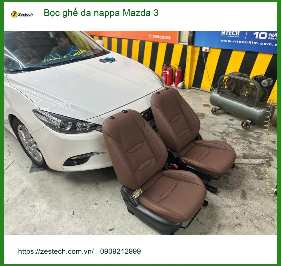 Anh Khải bọc ghế da nappa Mazda 3 tại Quận 4 để nâng tầm nội thất xe ảnh thực tế 5