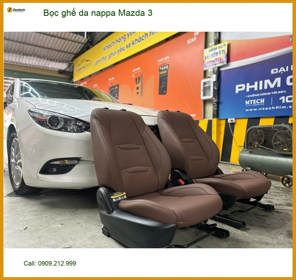 Anh Duy bọc ghế da nappa Mazda 3 tại Quận Huyện Cần Giờ để nâng tầm nội thất