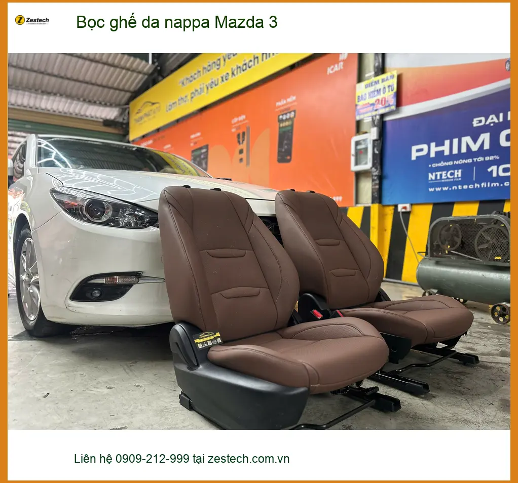 Anh Minh bọc ghế da Nappa cho Mazda 3 tại Quận 12 để nâng tầm sang trọng nội thất ảnh thực tế 3