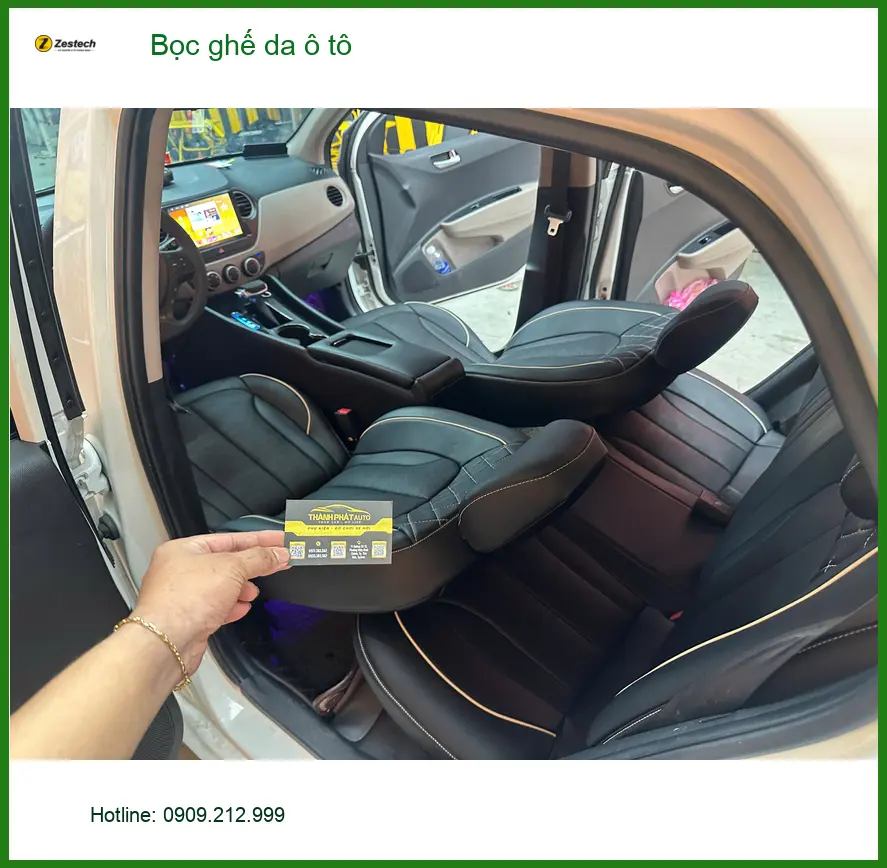 Bác Thắng bọc ghế da ô tô Hyundai Accent tại Quận Huyện Nhà Bè để làm mới không gian nội thất ảnh thực tế 3