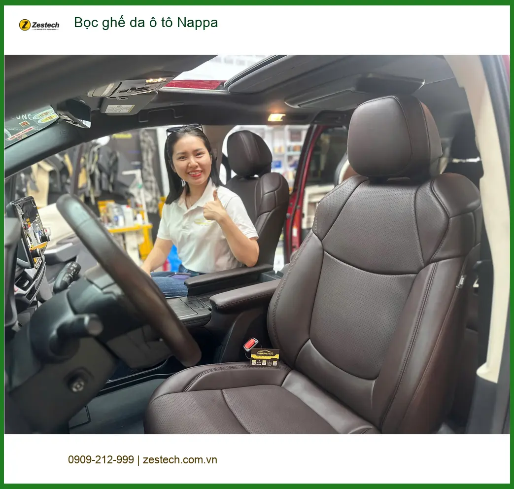 Địa chỉ bọc ghế da ô tô Nappa uy tín giá tốt Quận 10 cho Honda CRV của Chị Hương ảnh thực tế 3