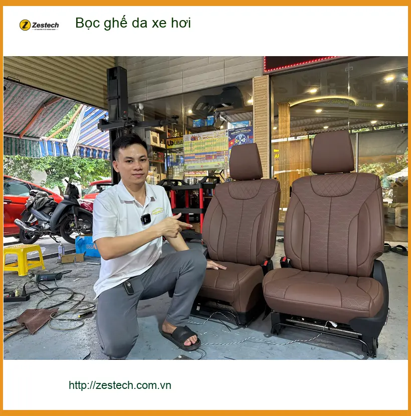 Anh Quang bọc ghế da xe Toyota Vios tại Quận Tân Bình vì ghế zin đã xuống cấp trầm trọng ảnh thực tế 2