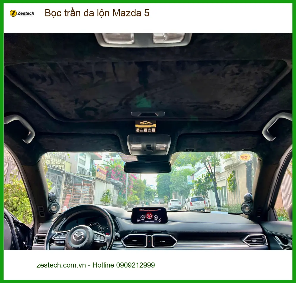 Anh Khôi bọc trần da lộn Mazda 5 tại Quận 9 để nội thất sang và bền hơn ảnh thực tế 4