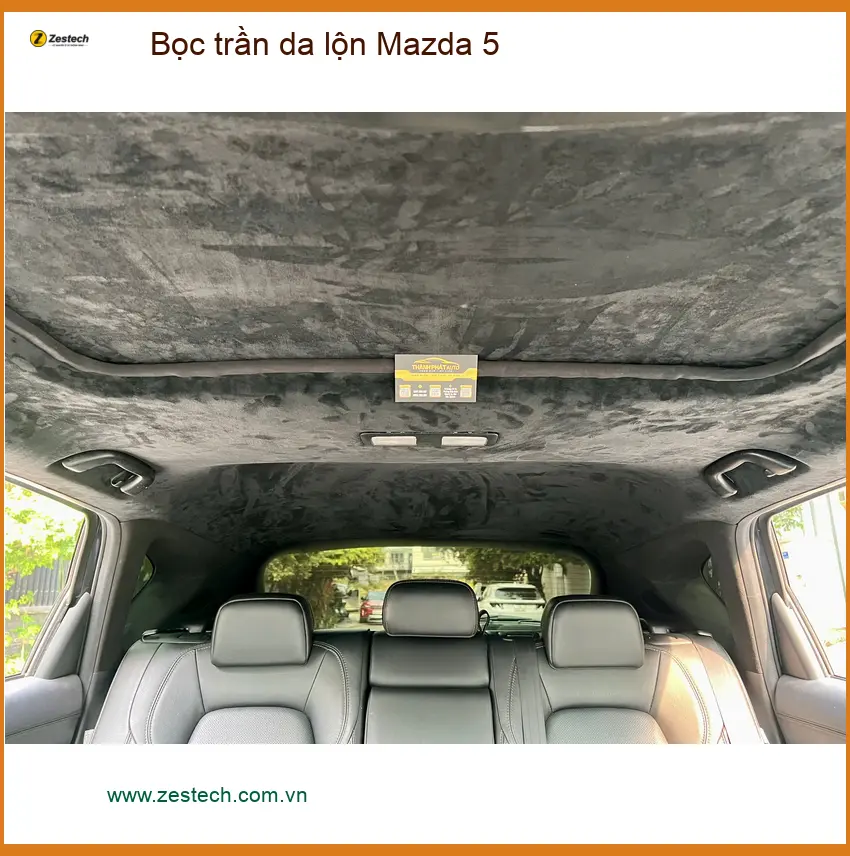 Anh Kiên bọc trần da lộn Mazda 5 tại Hóc Môn vì trần zin đã xuống cấp
