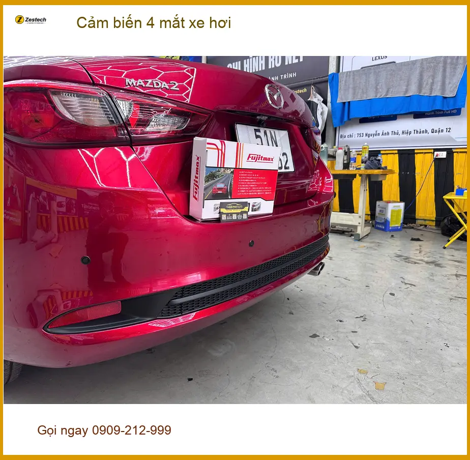 Chị Diệu lắp cảm biến 4 mắt xe hơi cho Kia K3 tại Quận 7 để đỗ xe dễ dàng hơn