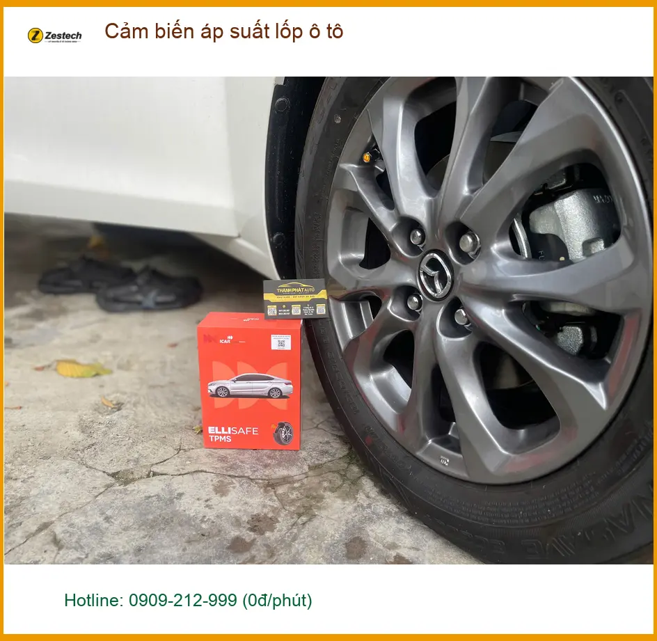 Chú Cường lắp cảm biến áp suất lốp ô tô Mazda 3 tại Quận 4 để lái xe an toàn hơn ảnh thực tế 3