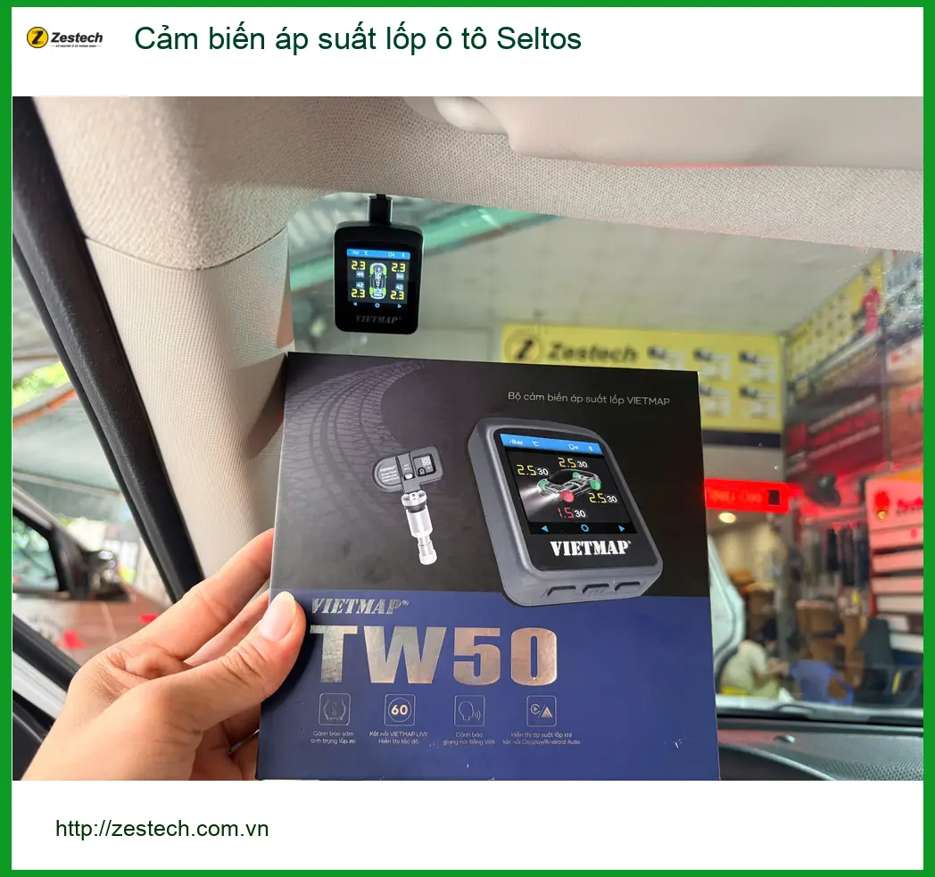 Chú Minh lắp cảm biến áp suất lốp Kia Seltos tại Quận Phú Nhuận để lái xe an toàn