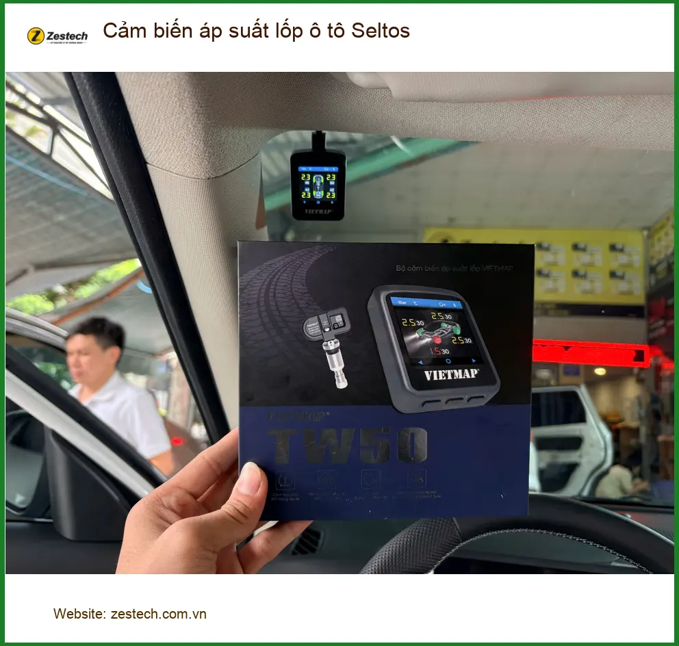 Chú Minh lắp cảm biến áp suất lốp cho Kia Seltos Quận 7 để an tâm hơn khi di chuyển xa ảnh thực tế 2