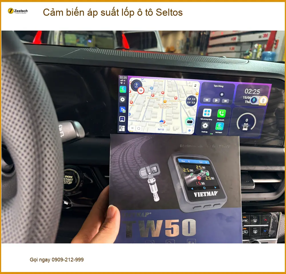 Anh Khải lắp cảm biến áp suất lốp Seltos tại Hóc Môn để an tâm lái xe đường dài ảnh thực tế 2