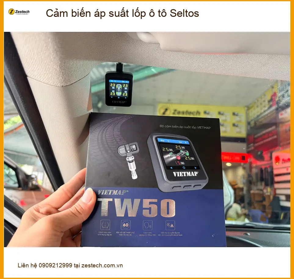 Anh Khải lắp cảm biến áp suất lốp Seltos tại Hóc Môn để an tâm lái xe đường dài ảnh thực tế 4
