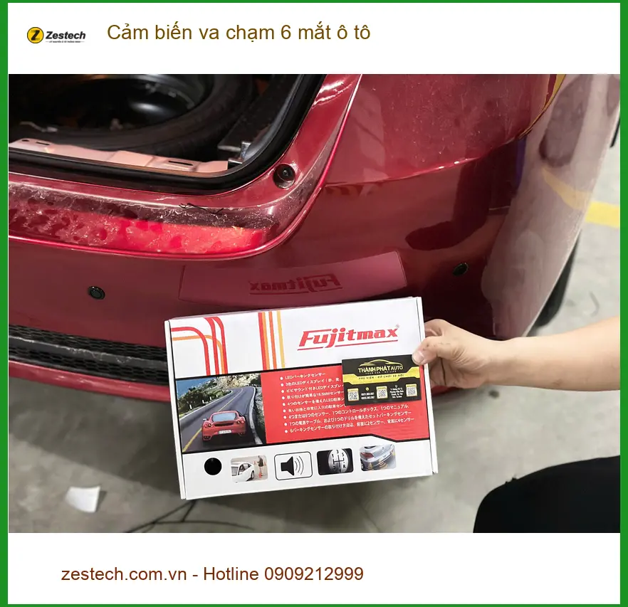 Anh Cường lắp cảm biến va chạm 6 mắt ô tô cho Mazda 3 ở Hóc Môn. ảnh thực tế 3
