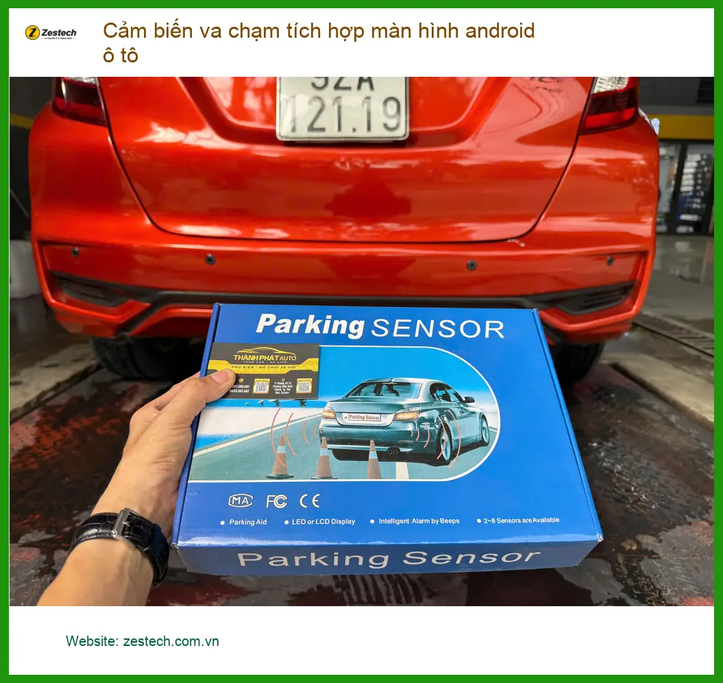 Anh Tấn lắp cảm biến va chạm tích hợp màn hình Android cho Hyundai Accent tại Quận 9. ảnh thực tế 3