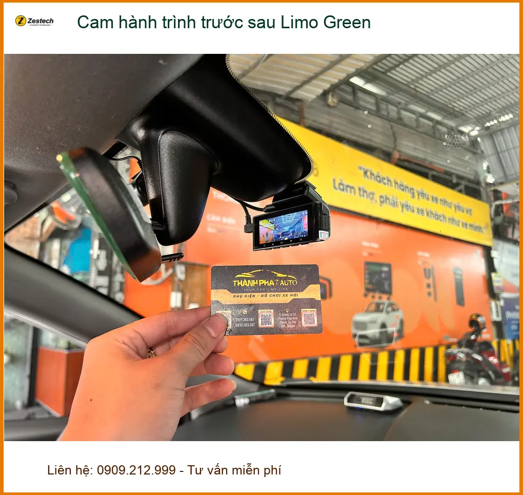 Chị Thảo lắp cam hành trình trước sau Limo Green cho Kia K3 tại Bình Thạnh