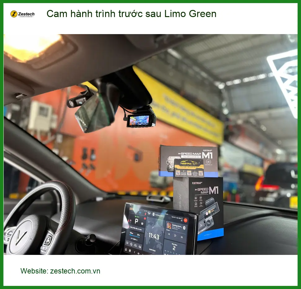 Anh Tấn lắp Cam hành trình trước sau Limo Green cho Hyundai Accent tại Quận 2