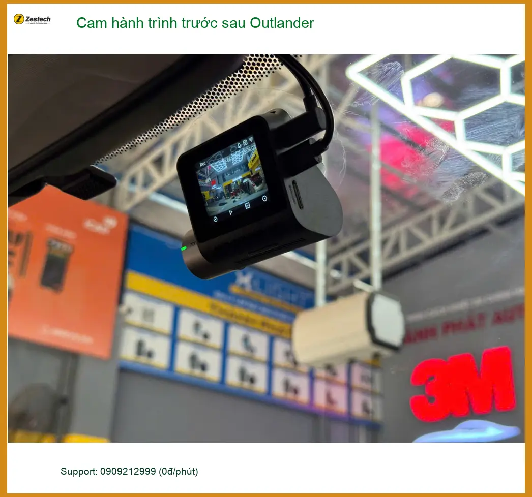 Chú Cường lắp cam hành trình trước sau Outlander tại Hóc Môn để ghi lại lộ trình an toàn ảnh thực tế 3