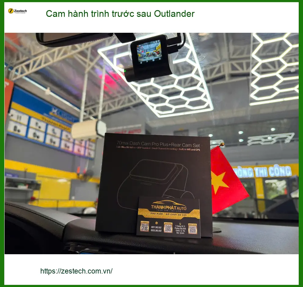 Anh Bách lắp cam hành trình trước sau Outlander tại Thủ Đức đảm bảo an toàn
