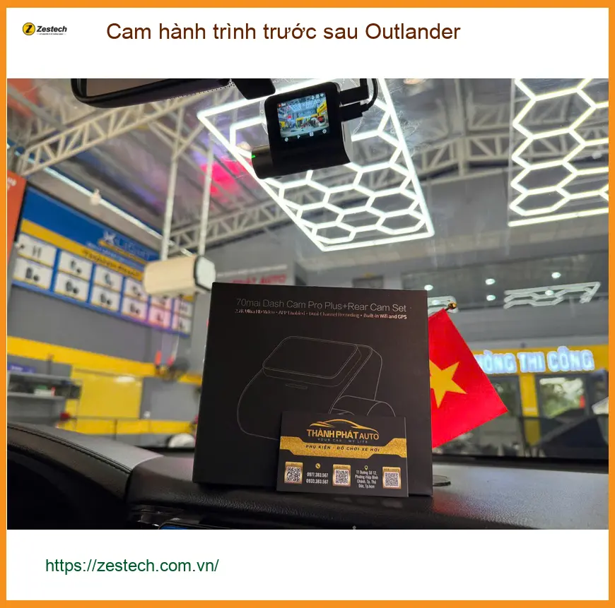Anh Khải lắp cam hành trình trước sau Mitsubishi Outlander tại Quận 7 để yên tâm di chuyển ảnh thực tế 2