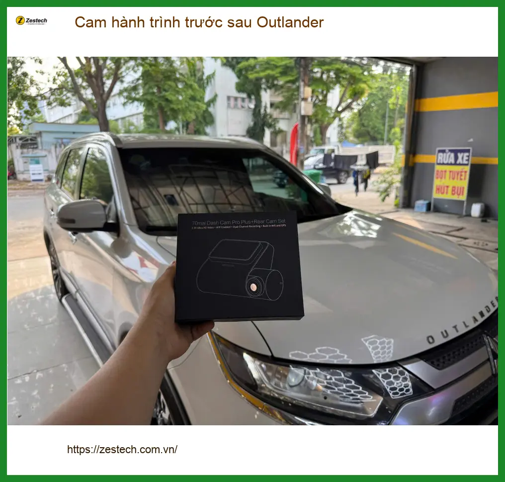 Anh Khải lắp cam hành trình trước sau Mitsubishi Outlander tại Quận 7 để yên tâm di chuyển ảnh thực tế 5