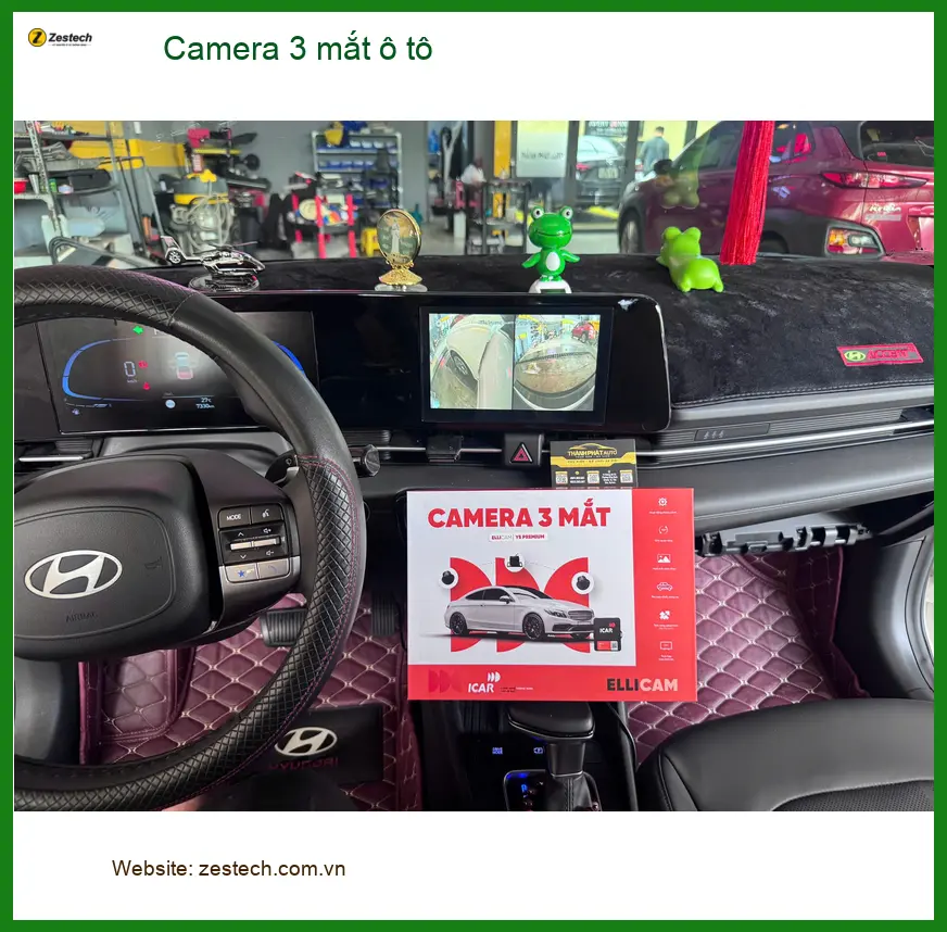 Anh Kiên lắp camera 3 mắt ô tô cho Hyundai Accent ở Quận 9 để an tâm khi đậu xe