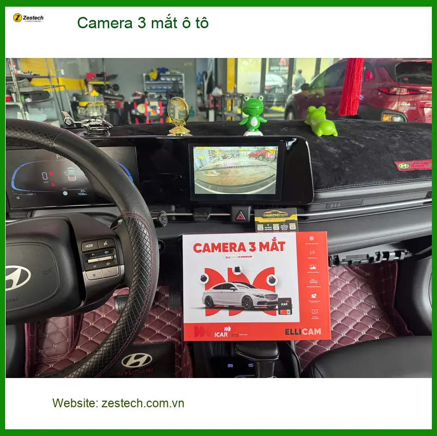 Anh Kiên lắp camera 3 mắt ô tô cho Hyundai Accent ở Quận 9 để an tâm khi đậu xe ảnh thực tế 3