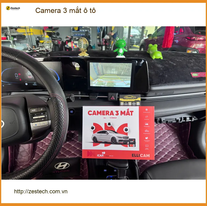 Anh Kiên lắp camera 3 mắt ô tô cho Hyundai Accent ở Quận 9 để an tâm khi đậu xe ảnh thực tế 5