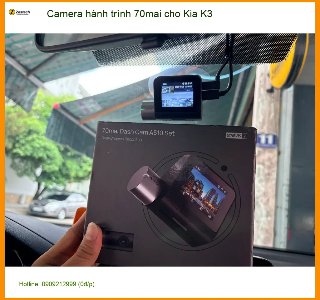 Anh Tấn lắp Camera hành trình 70mai cho Kia K3 tại Quận 6 ghi lại mọi hành trình ảnh thực tế 3