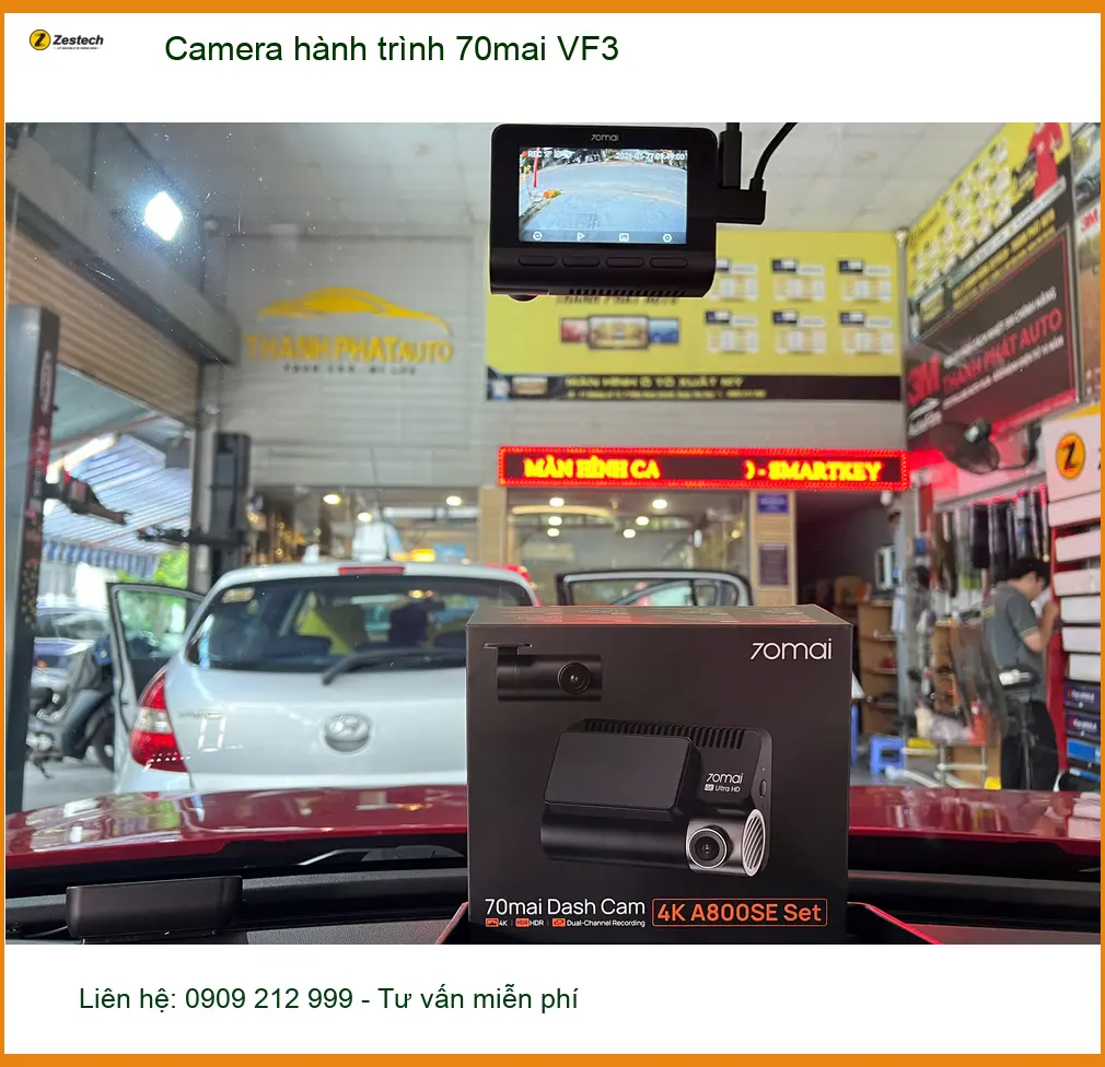 Chị Thảo lắp Camera hành trình 70mai cho VinFast VF3 Quận Gò Vấp