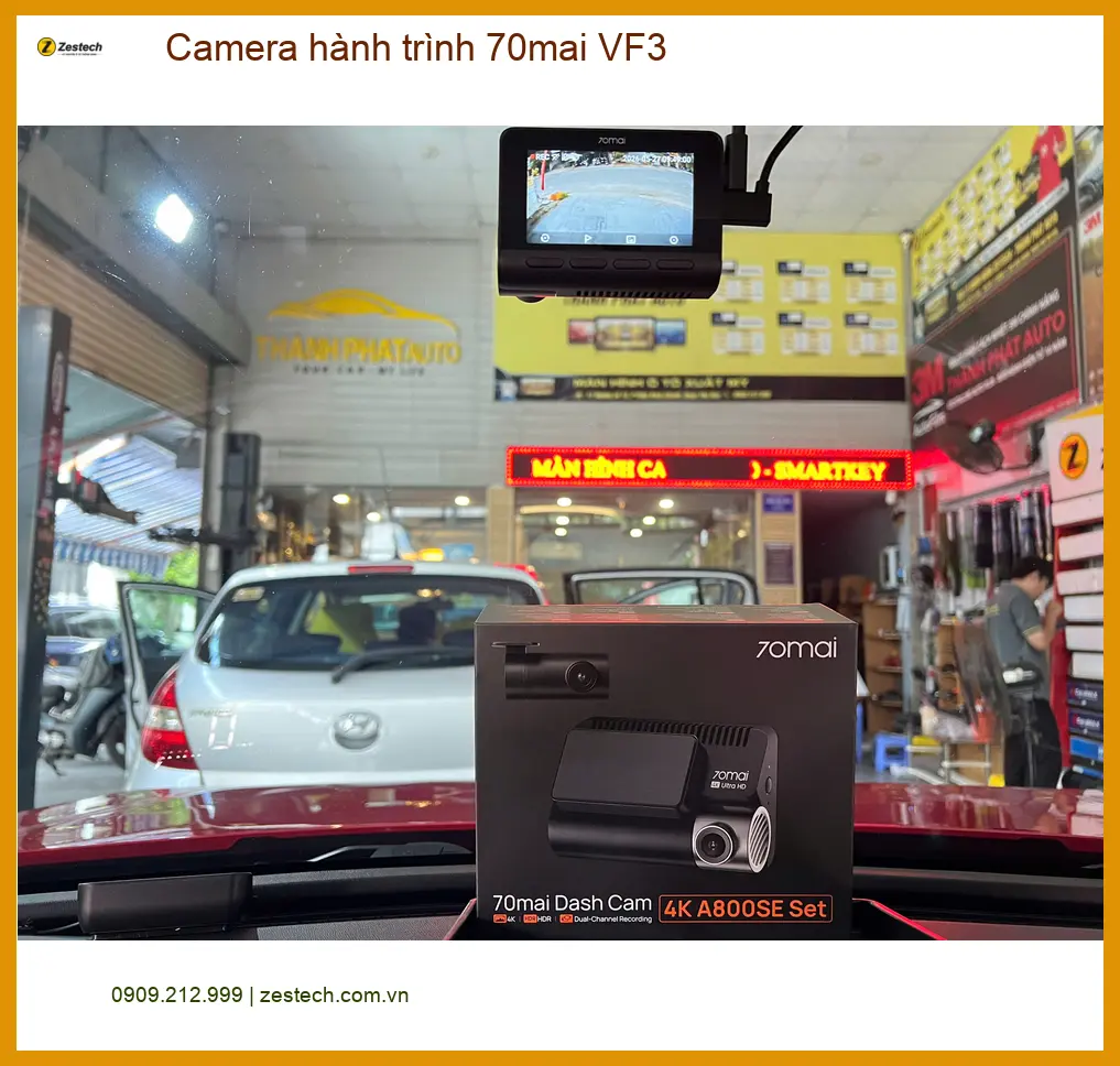 Chị Mai Anh lắp Camera hành trình 70mai VF3 cho VF3 tại Tân Phú an toàn