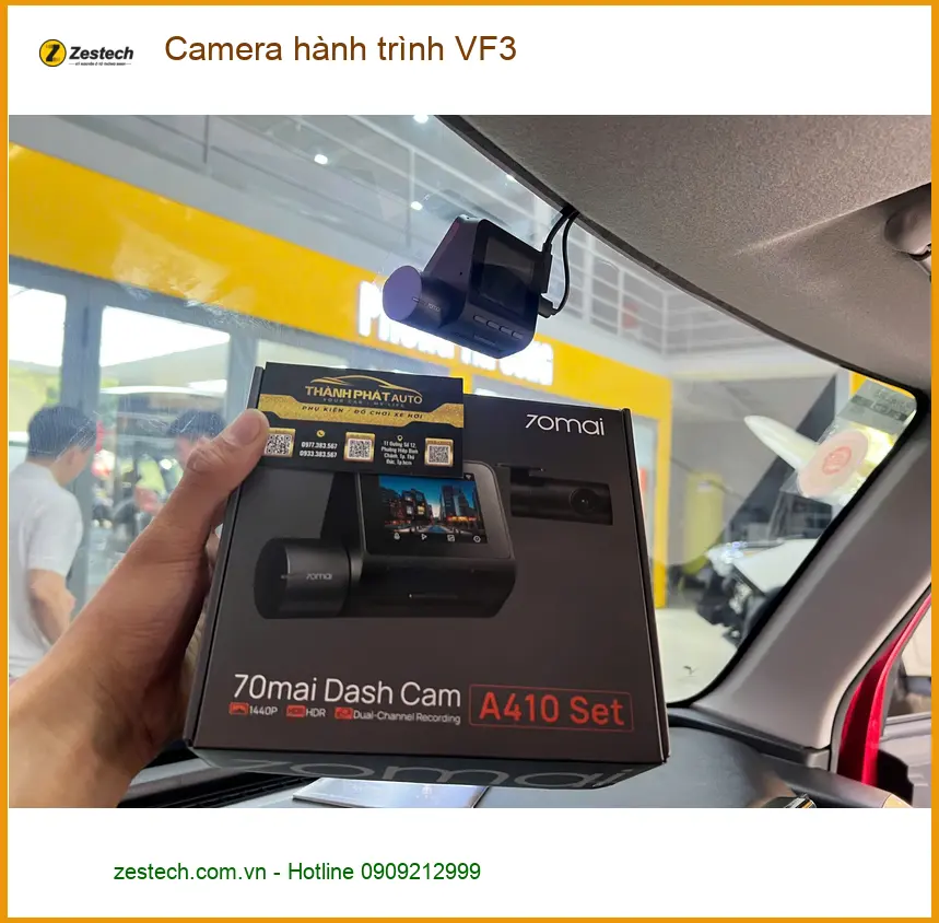 Chị Thảo lắp camera hành trình VinFast VF3 Quận Gò Vấp để ghi lại hành trình